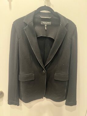 rag & bone Black Single-Button Notch-Lapel Blazer